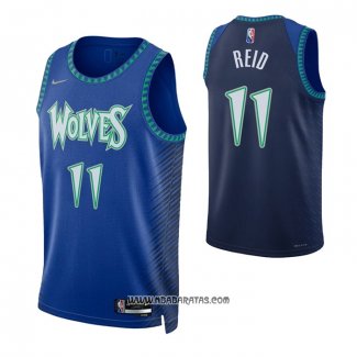 Camiseta Minnesota Timberwolves Naz Reid #11 Ciudad 2021-22 Azul