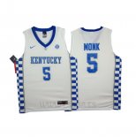 Camiseta NCAA Kentucky Wildcats Malik Monk #0 Blanco