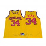 Camiseta NCAA Maryland Len Bias #34 Amarillo