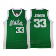 Camiseta NCAA Michigan State Spartans Magic Johnson #33 Retro Verde