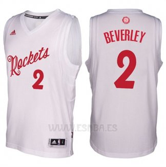 Camiseta Navidad 2016 Houston Rockets Patrick Beverley #2 Blanco