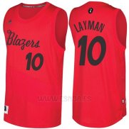 Camiseta Navidad 2016 Portland Trail Blazers Jake Layman #10 Rojo