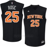 Camiseta Negro Moda New York Knicks Derrick Rose #25 Negro