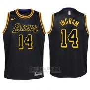 Camiseta Nino Los Angeles Lakers Brandon Ingram Ciudad #14 2017-18 Negro