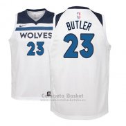 Camiseta Nino Minnesota Timberwolves Jimmy Butler #23 2017-18 Blanco