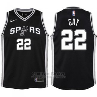 Camiseta Nino San Antonio Spurs Rudy Gay Icon #22 2017-18 Negro