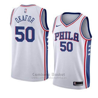 Camiseta Philadelphia 76ers Emeka Okafor #50 Association 2018 Blanco