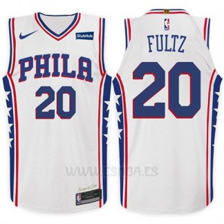 Camiseta Philadelphia 76ers Markelle Fultz #20 2017-18 Blanco