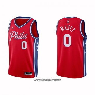 Camiseta Philadelphia 76ers Tyrese Maxey #0 Statement 2020-21 Rojo