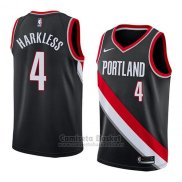 Camiseta Portland Trail Blazers Maurice Harkless #4 Icon 2018 Negro