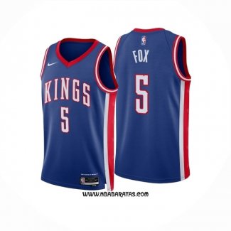 Camiseta Sacramento Kings De'Aaron Fox #5 Ciudad 2024-25 Azul