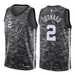Camiseta San Antonio Spurs Leonard Ciudad #2 2017-18 Gris