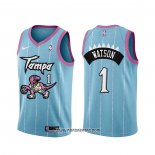 Camiseta Toronto Raptors Paul Watson #1 Ciudad 2020-21 Rosa Azul