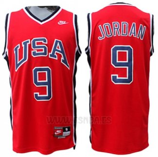 Camiseta USA 1984 Michael Jordan #9 Rojo
