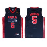 Camiseta USA 1992 David Robinson #5 Negro