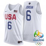 Camiseta USA 2016 Lebron James #6 Blanco