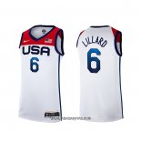 Camiseta USA 2021 Damian Lillard #6 Blanco