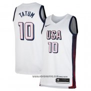 Camiseta USA 2024 Jayson Tatum #10 Blanco