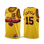 Camiseta Atlanta Hawks Clint Capela #15 Ciudad 2021-22 Amarillo