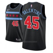 Camiseta Chicago Bulls Denzel Valentine #45 Ciudad 2018-19 Negro