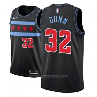 Camiseta Chicago Bulls Kris Dunn #32 Ciudad 2018-19 Negro