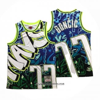 Camiseta Dallas Mavericks Luka Doncic #77 Mitchell & Ness Azul