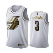 Camiseta Golden Edition Portland Trail Blazers C.j. Mccollum #3 Blanco