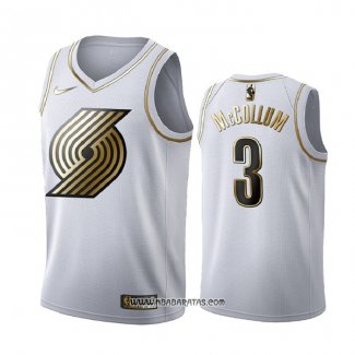 Camiseta Golden Edition Portland Trail Blazers C.j. Mccollum #3 Blanco