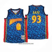 Camiseta Golden State Warriors #93 Bape Mitchell & Ness 2009-10 Azul