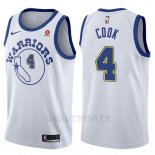 Camiseta Golden State Warriors Quinn Cook #4 Classic 2017-18 Blanco