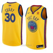 Camiseta Golden State Warriors Stephen Curry Ciudad #30 2017-18 Oro