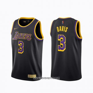 Camiseta Los Angeles Lakers Anthony Davis #3 Earned 2020-21 Negro