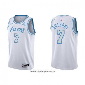 Camiseta Los Angeles Lakers Carmelo Anthony #7 Ciudad 2021-22 Blanco