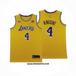 Camiseta Los Angeles Lakers Dalton Knecht #4 Icon 2024-25 Amarillo
