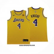 Camiseta Los Angeles Lakers Dalton Knecht #4 Icon 2024-25 Amarillo