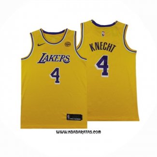 Camiseta Los Angeles Lakers Dalton Knecht #4 Icon 2024-25 Amarillo
