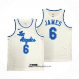 Camiseta Los Angeles Lakers LeBron James #6 Classic 2019-20 Blanco