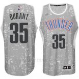 Camiseta Luces De La Ciudad Oklahoma City Thunder Kevin Durant #35 Gris