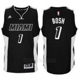 Camiseta Miami Heat Chris Bosh #1 Negro Blanco