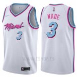 Camiseta Miami Heat Dwyane Wade #3 Ciudad Blanco