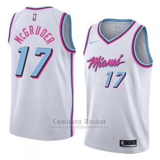 Camiseta Miami Heat Rodney McGruder #17 Ciudad 2018 Blanco