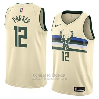 Camiseta Milwaukee Bucks Jabari Parker #12 Ciudad 2018 Crema