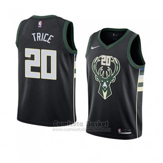 Camiseta Milwaukee Bucks Travis Trice #20 Statement 2018 Negro