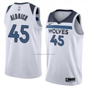 Camiseta Minnesota Timberwolves Cole Aldrich #45 Association 2018 Blanco