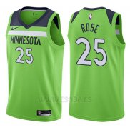 Camiseta Minnesota Timberwolves Derrick Rose #25 Statement 2017-18 Verde