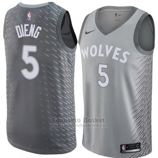 Camiseta Minnesota Timberwolves Gorgui Dieng #5 Ciudad 2018 Gris