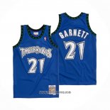 Camiseta Minnesota Timberwolves Kevin Garnett #21 Hardwood Classics Throwback 2003-04 Azul