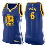 Camiseta Mujer Golden State Warriors Nick Young Icon #6 2017-18 Azul