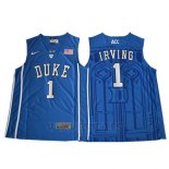 Camiseta NCAA Duke Blue Devils Kyrie Irving #1 Azul