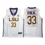 Camiseta NCAA LSU Tigers Shaquille O'Neal #33 Blanco